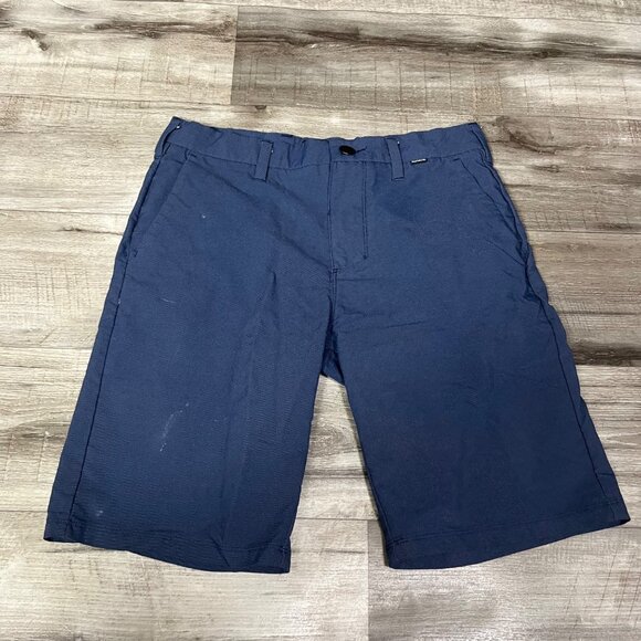 Hurley Mid Rise Chino Flat Front Shorts Navy Blue Men’s Size 30 - Picture 1 of 12